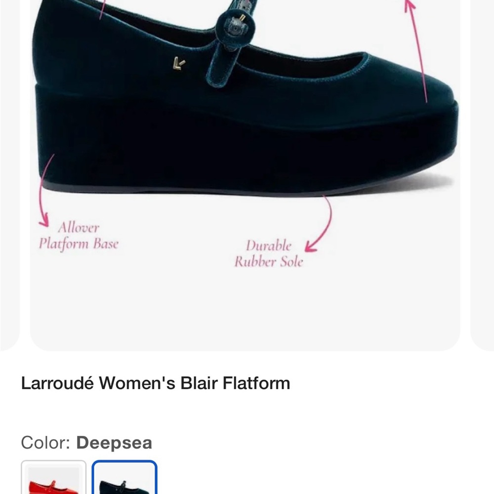 Larroude Blair Platform Shoes - Deepsea Blue